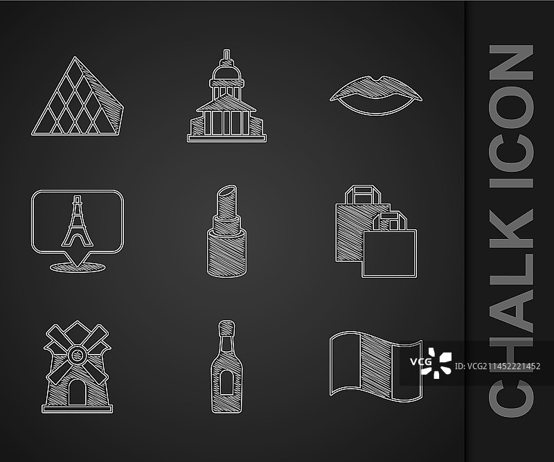 口红香槟酒瓶法国国旗纸张素材图片素材