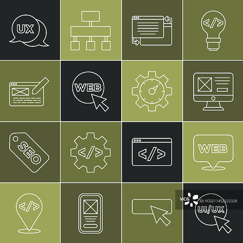 UI或UX网页和图形设计线条图片素材