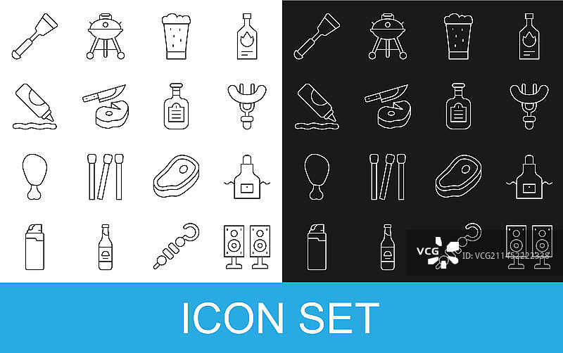 立体声扬声器、厨房围裙、香肠合集图片素材