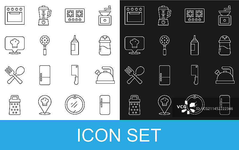 带把手盐的冰箱水壶线条设计图片素材