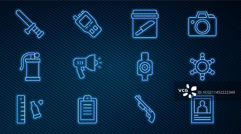 通缉海报六芒星警长证据线条组合图片素材