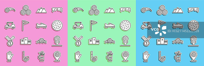 高尔夫球运动俱乐部图标图片素材