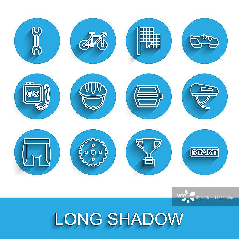 骑行短裤、自行车链轮和曲柄图片素材