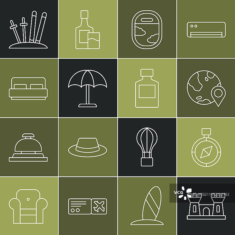 沙堡、指南针和定位系列图片素材