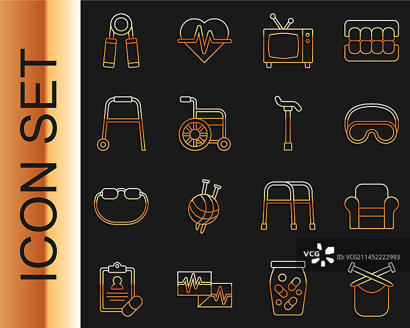 针织扶手椅眼罩复古套装图片素材