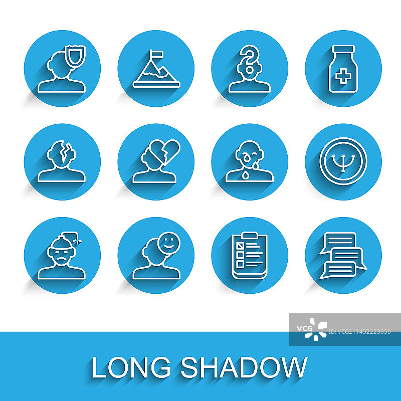 线条脑震荡头痛好心情图片素材