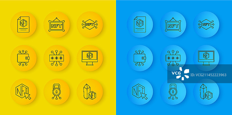 NFT数字加密货币艺术线条图片素材