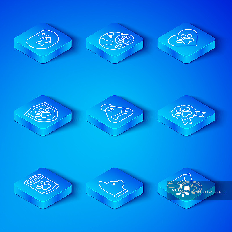 罐头食品狗项圈猫骨头线条图标图片素材