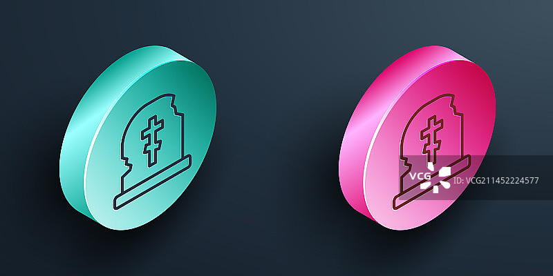 2.5D线条墓碑图标图片素材