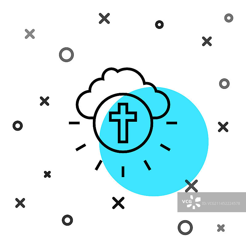 圆形宗教十字架图标图片素材