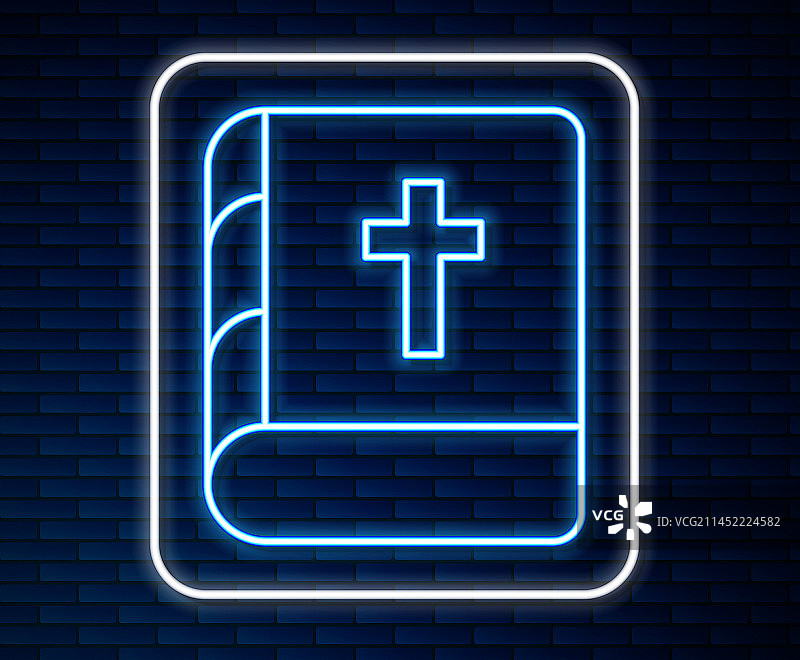 发光霓虹线圣经图标图片素材