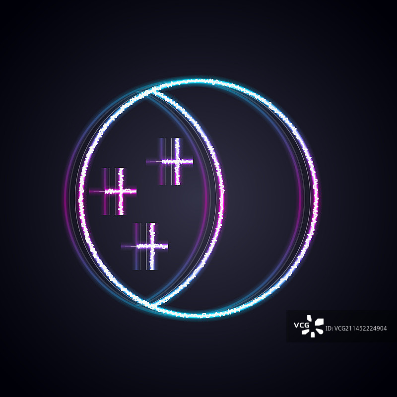 发光的霓虹灯太阳日食线条图标图片素材