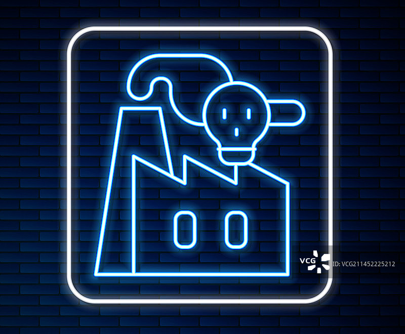 发光霓虹灯工厂烟雾图标图片素材