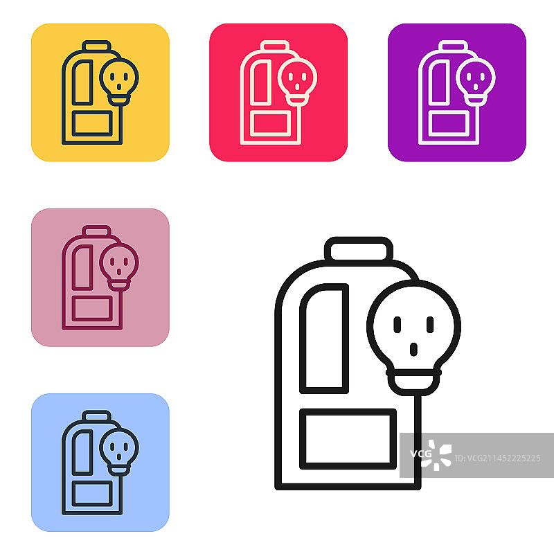 带有毒性物质的黑色线条实验室烧杯图片素材