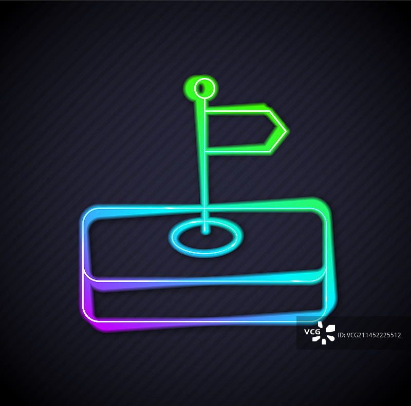 黑色背景上的霓虹灯旗帜图标图片素材