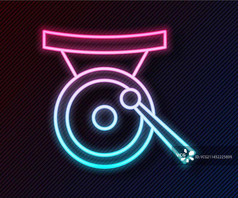 发光霓虹灯锣乐器打击乐图片素材