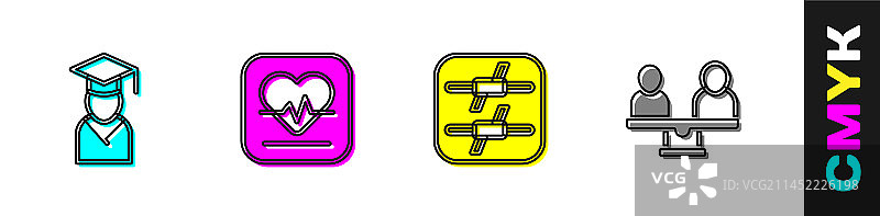 毕业生毕业帽心率套装图片素材