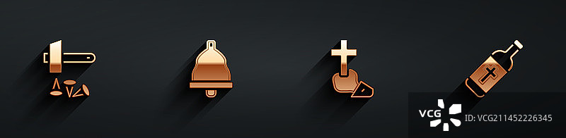 耶稣基督的十字架、教堂钟声图片素材