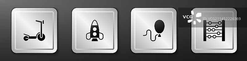 滚轮滑板车火箭飞船玩具气球套装图片素材