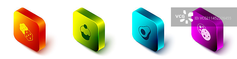 2.5D饼干松饼牛油果套装图片素材