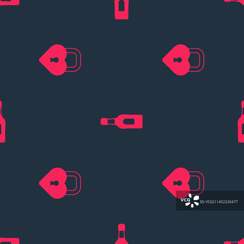 心形城堡和香槟图案图片素材