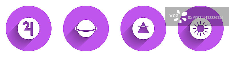 木星土星气元素符号套装图片素材