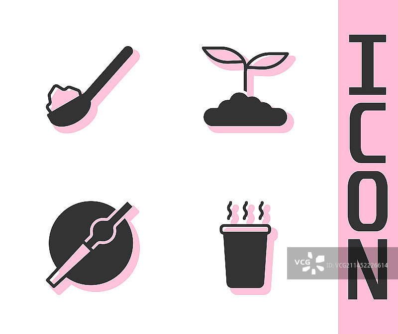 茶杯糖勺香烟图片素材