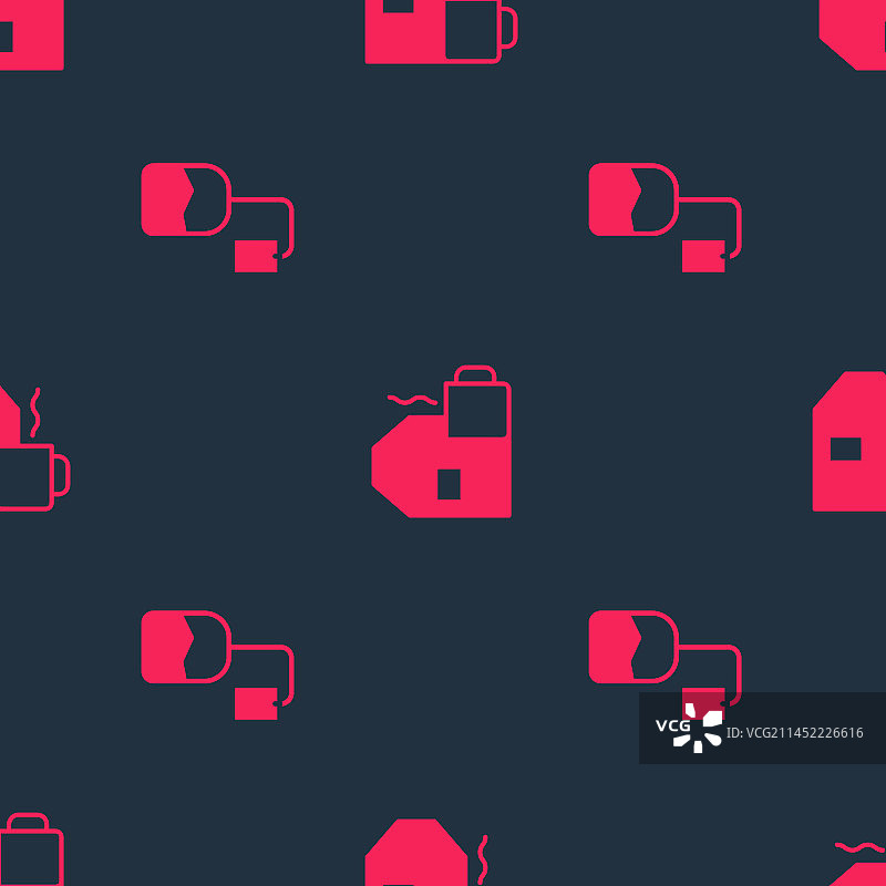 茶包和牛奶红茶无缝背景图片素材