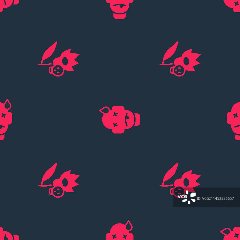 毒花与中毒男子无缝图案图片素材