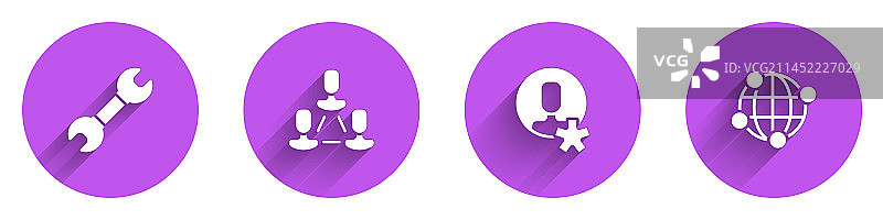 扳手套装：员工层级关系图图片素材