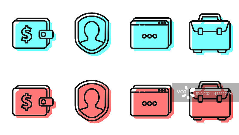 含美元的钱包网站模板线性设计图片素材