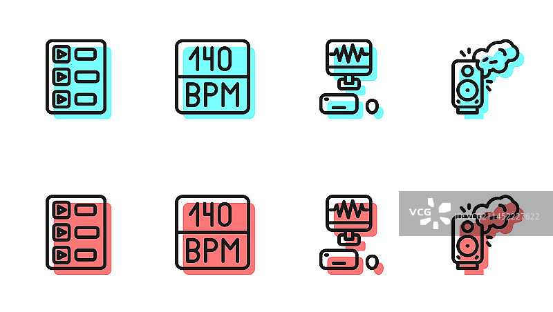 音乐录音室播放列表比特率线条组合图片素材