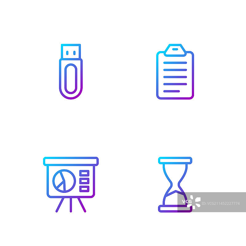 老式沙漏、电路板与USB图片素材