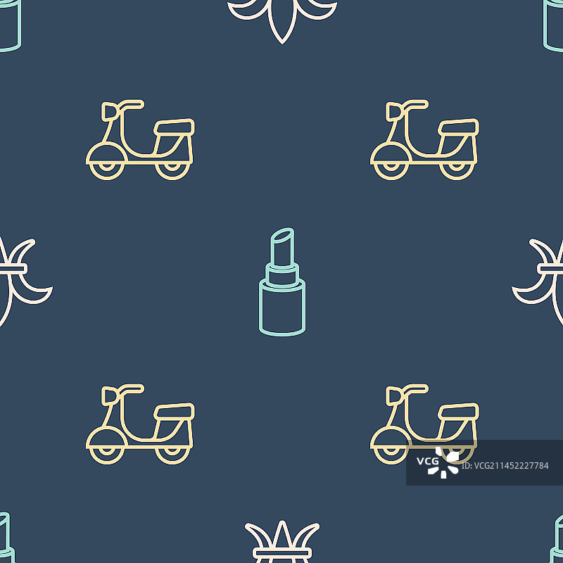 百合花饰滑板车口红图片素材