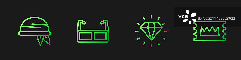 菱形头巾眼镜音乐会线条图片素材