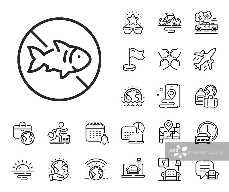 禁止钓鱼线图标图片素材