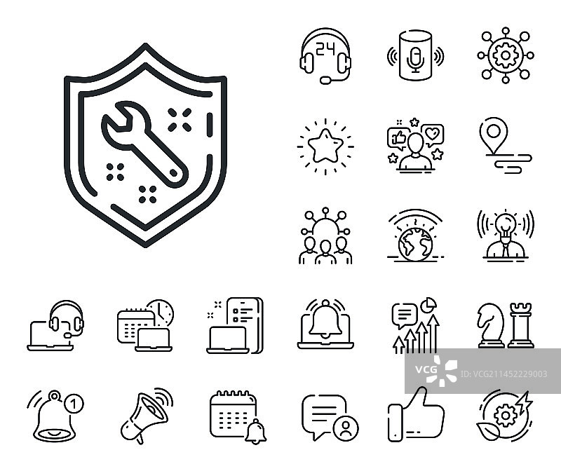 扳手工具线性图标维修服务标志图片素材