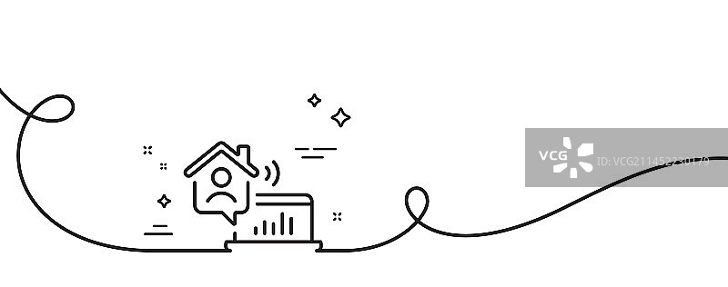 在家工作线性图标，自由职业标志图片素材