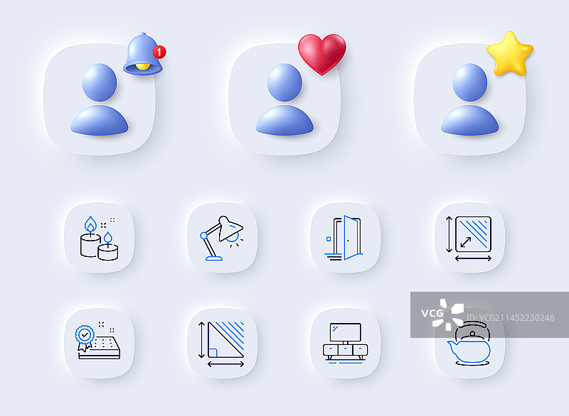 网络电视柜正方形区域和门线图标图片素材
