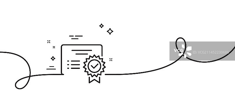 证书线条图标验证文件标志图片素材