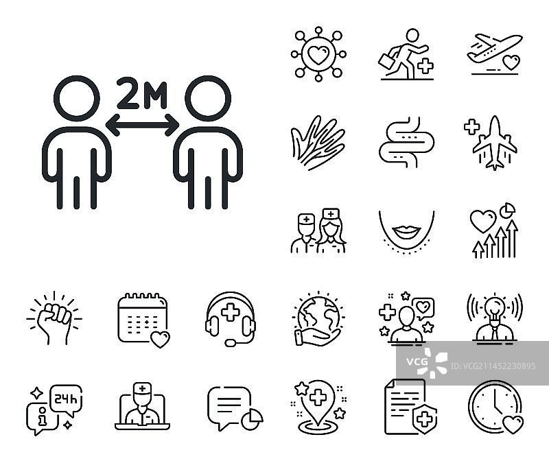 2米社交距离线图标图片素材