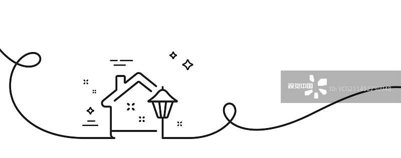 街灯线型图标，户外灯标志图片素材