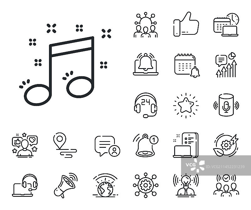 音符线性图标音乐场所位置标志图片素材