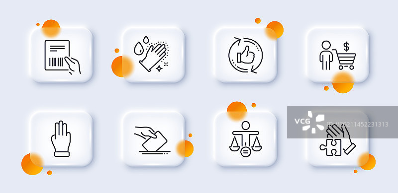 洗手卫生与买家线性图标包图片素材