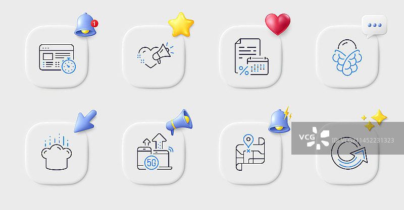 冰淇淋烹饪帽网站计时器线条图标图片素材