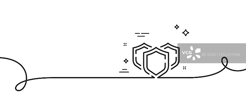 盾牌线条图标：隐私安全连续标志图片素材
