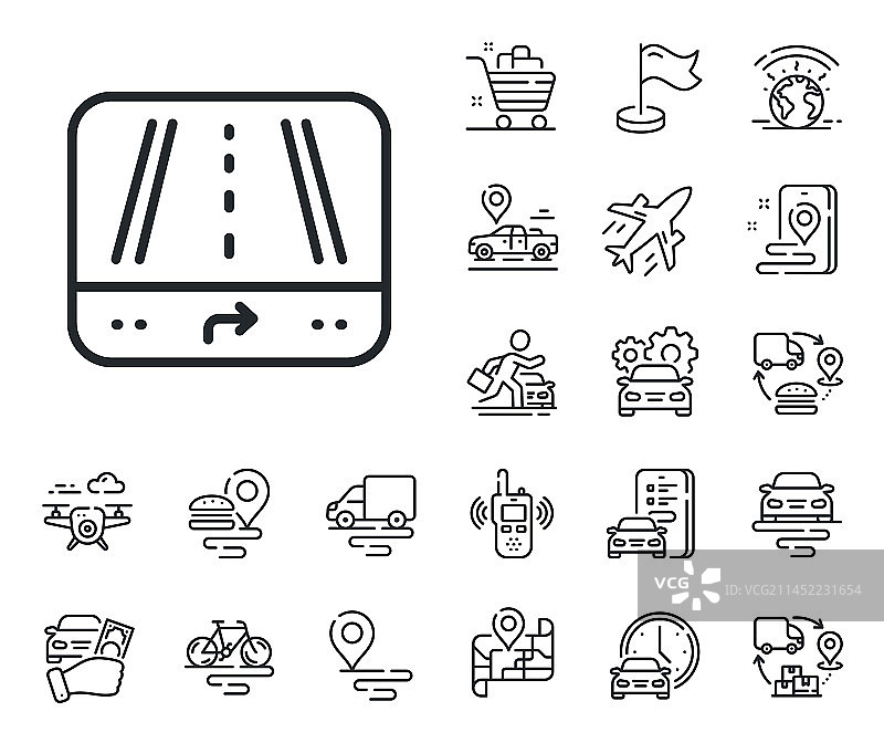GPS导航路线图标道路路径标志图片素材