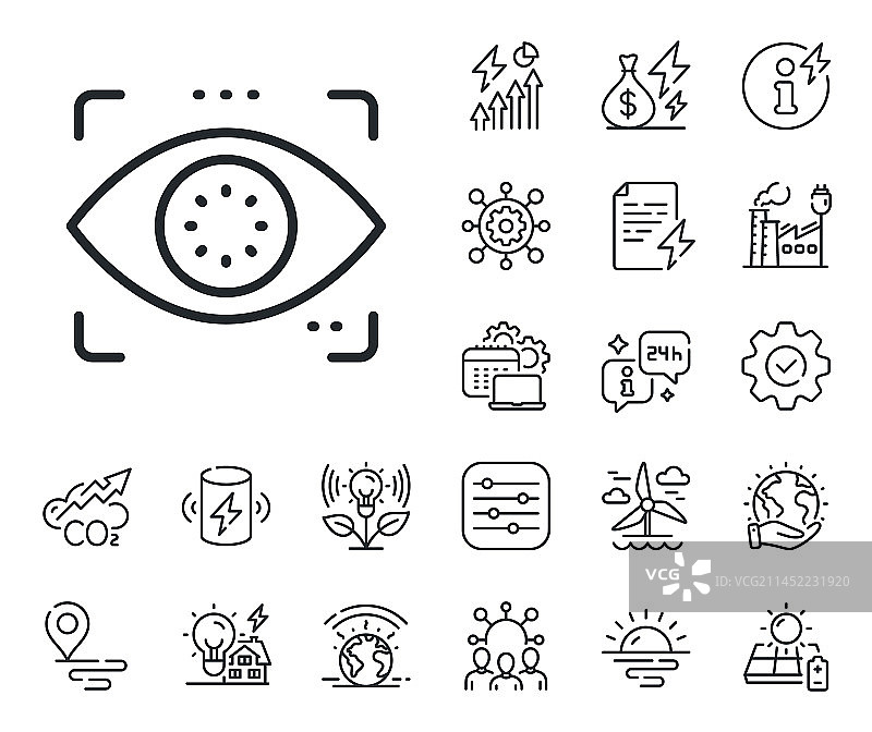 视网膜扫描能量检测线图标图片素材