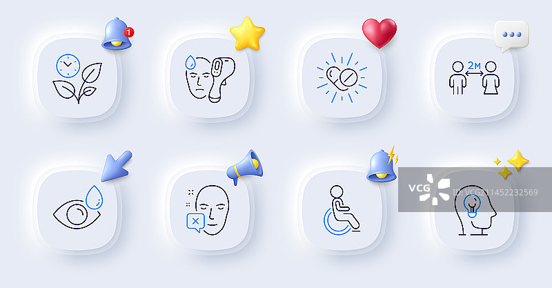 保持社交距离：残疾人与眼药水图片素材