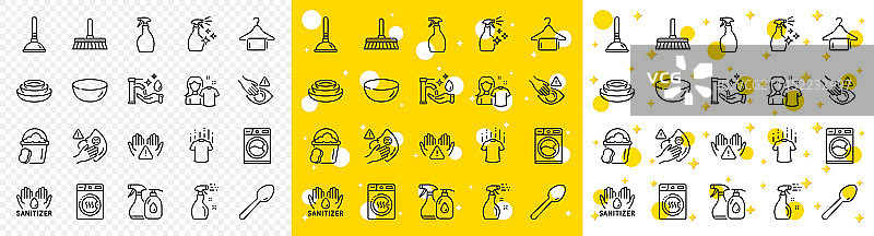 手持海绵清洗T恤轮廓图图片素材